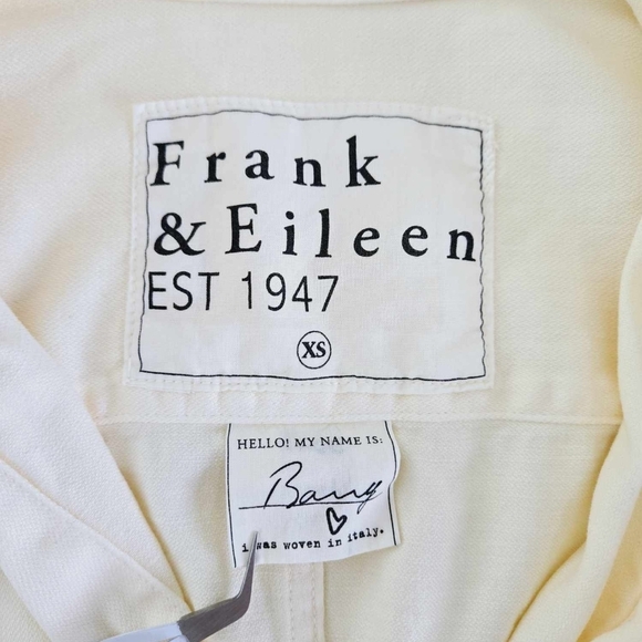 Frank Eileen Barry Shirt Solid yellow button long sleeve cotton size XS - Picture 3 of 13